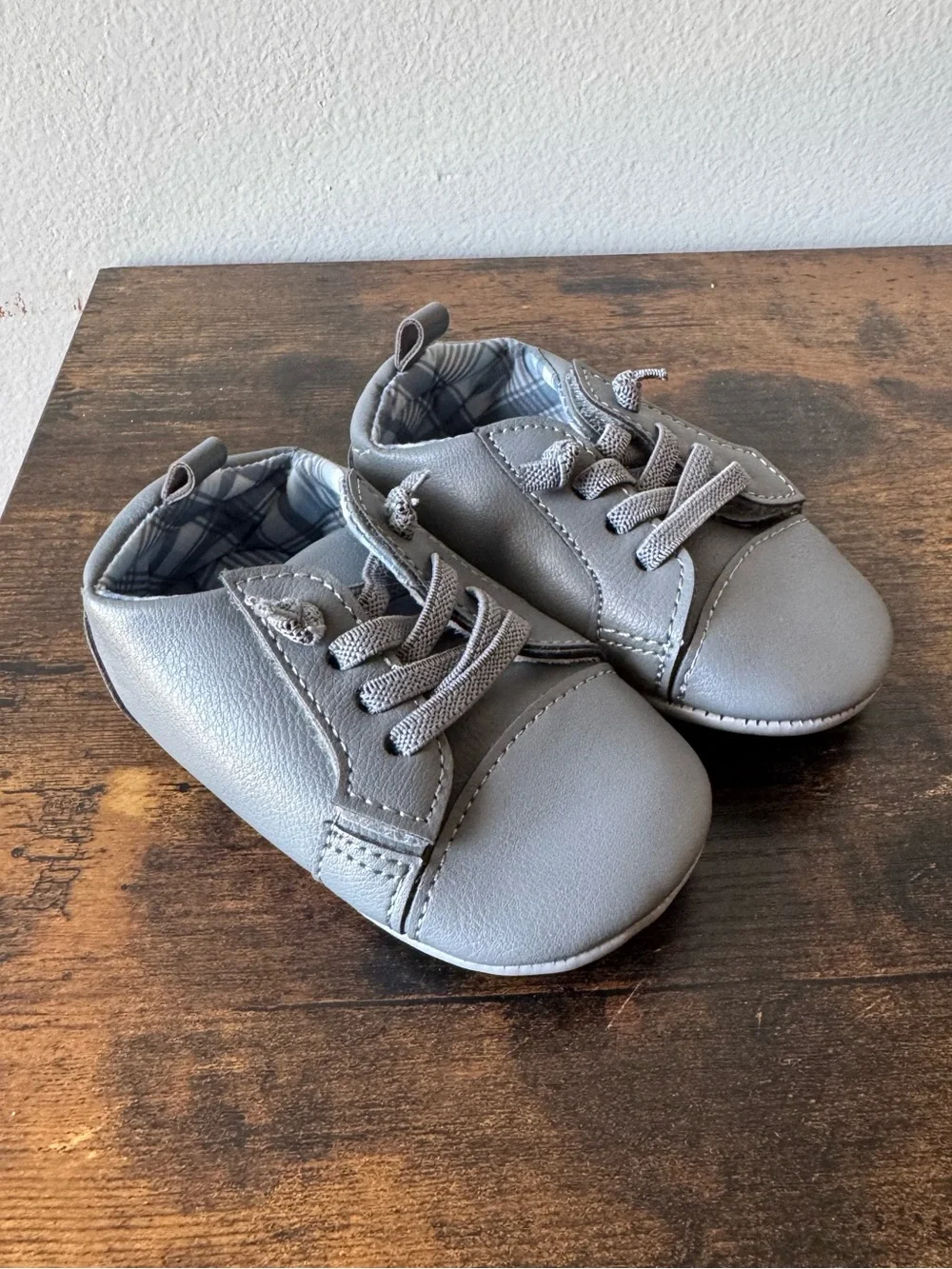 Carters Just One You Baby Boy Grey Soft Sole Sneaker Shoes 12 18 Months